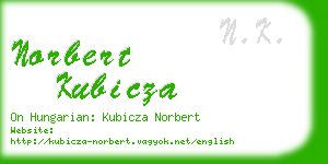 norbert kubicza business card